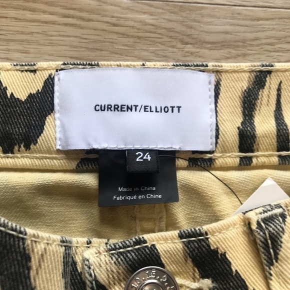 NWT Current/Elliott Zebra Jeans Y2K Street Style Cropped Straight Leg Size 24 - Picture 8 of 17